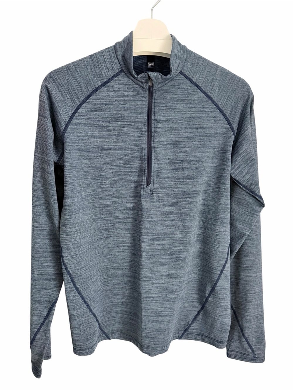 MEC Blue Heather Active Base Layer 1/2 Zip Stretch Pullover men's size S